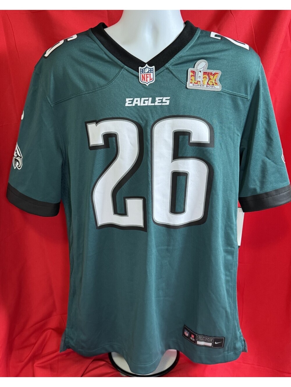 Nike Philadelphia Eagles #26 Saquon Barkley Jersey Super Bowl Patch Mens M NWT
